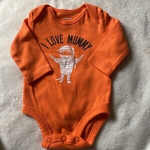 Carter's Bright Orange 'I Love Mummy' Bodysuit